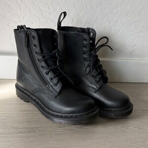 Dr. Martens Junior 1460 Pascal  with Zipper Black Lace Up Boots
